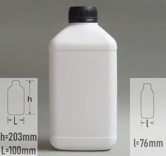 Sticla plastic 1 litru (1000ml) culoare alb cu capac cu autosigilare negru